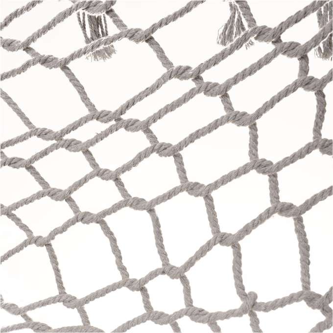 Garden hammock boho mesh tassel hanging lounger macramé 200cm grey