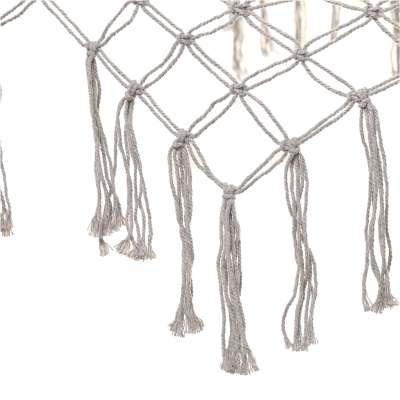Garden hammock boho mesh tassel hanging lounger macramé 200cm grey