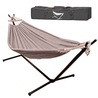 Garden hammock with frame two-person swing rack hammock stand large strong 200cm 150kg
