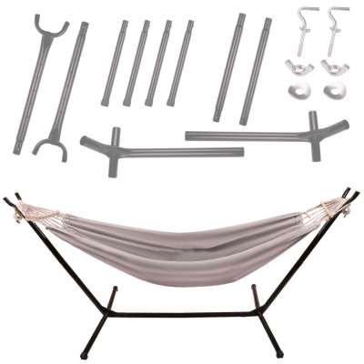 Garden hammock with frame two-person swing rack hammock stand large strong 200cm 150kg