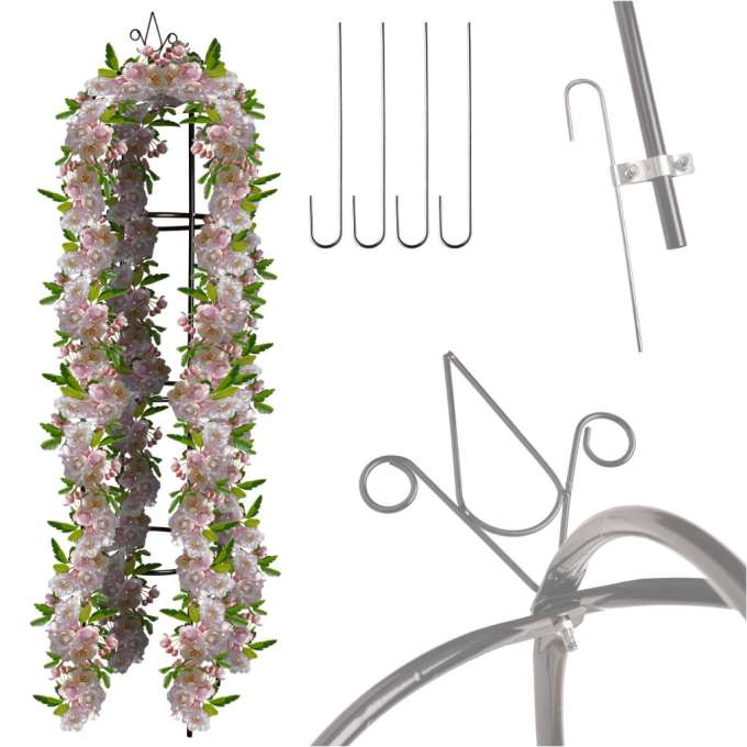 Garden pergola column column bell stand for roses climbing flowers metal 195 cm