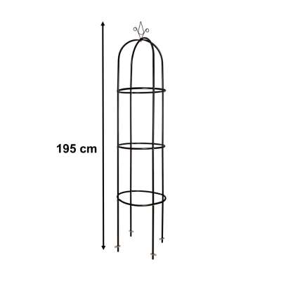 Garden pergola column column bell stand for roses climbing flowers metal 195 cm