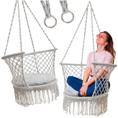 Garden swing Stork's nest with backrest grey 80 cm 150 kg