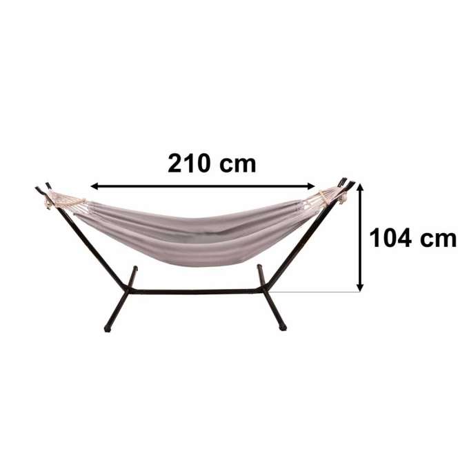 Hamak ze stelażem ogrodowy huśtawka stelaż stojak do hamaka duży mocny + pokrowiec 247cm 100kg