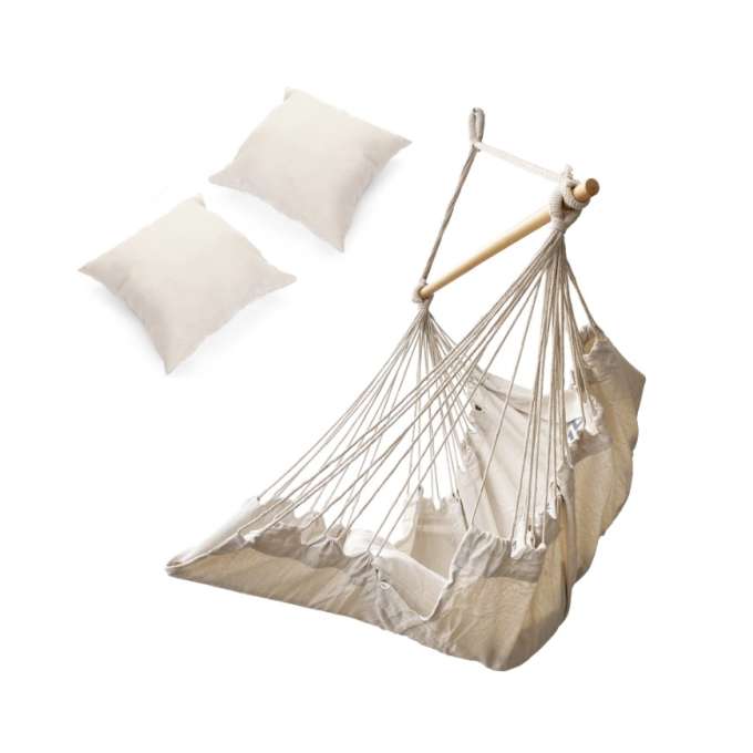 Hammock Brazilian chair with footrest 130cm beige