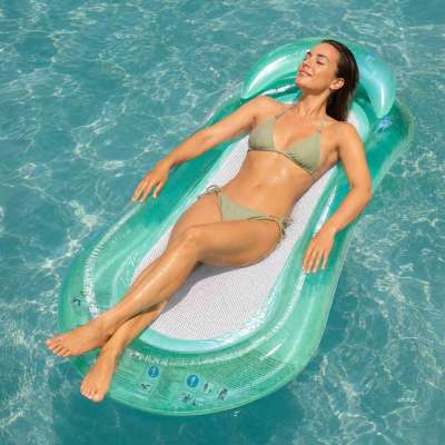 Inflatable swimming pool water mattress with net turquoise BESTWAY 43103