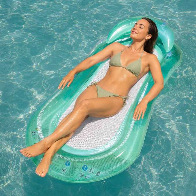 Inflatable swimming pool water mattress with net turquoise BESTWAY 43103