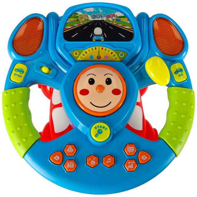 Interactive steering wheel sounds lights projector