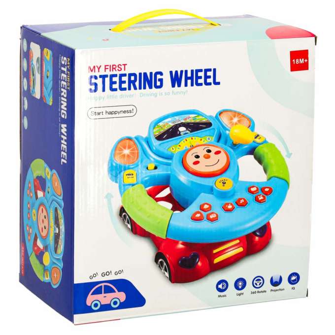 Interactive steering wheel sounds lights projector