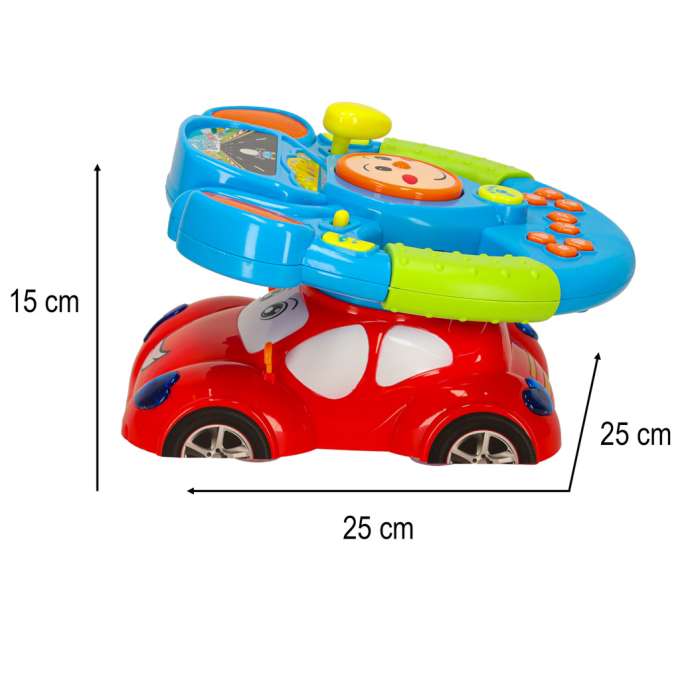 Interactive steering wheel sounds lights projector