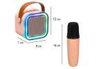 Karaoke set Bluetooth speaker microphone USB LED 6W pink 10