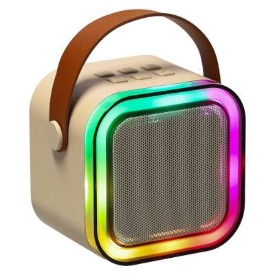 Karaoke speaker with microphone gold
