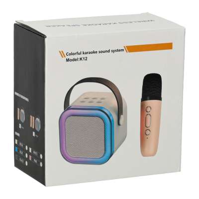 Karaoke speaker with microphone gold