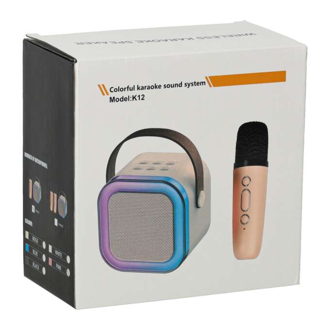 Karaoke speaker with microphone gold