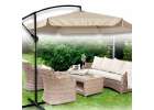 LUARO Garden umbrella large folding umbrella with boom 290cm beige 8
