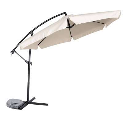LUARO Garden umbrella large folding umbrella with boom 290cm beige