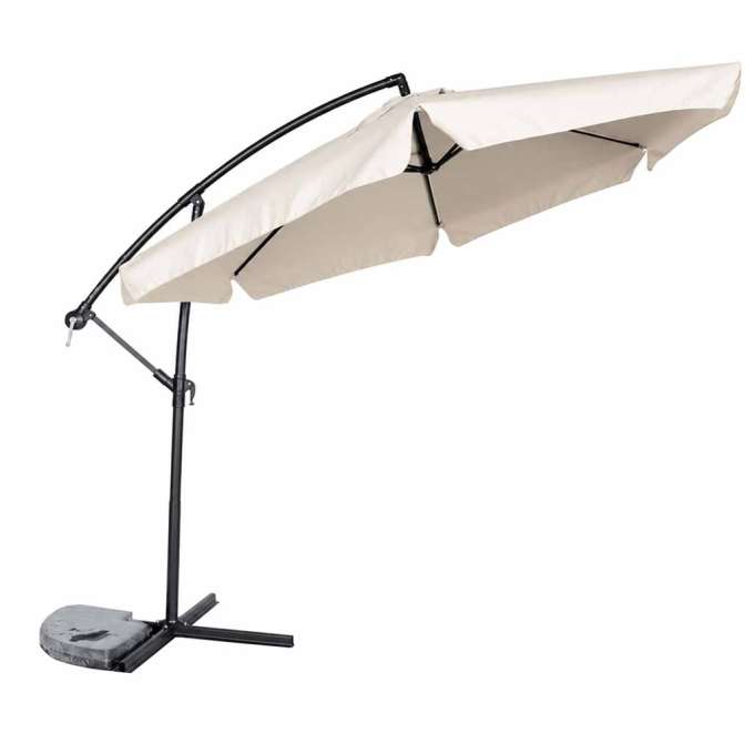 LUARO Garden umbrella large folding umbrella with boom 290cm beige