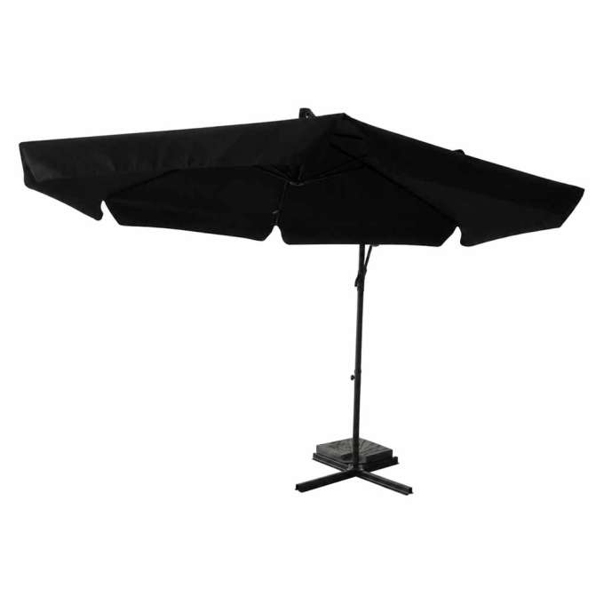 LUARO Garden umbrella large folding umbrella with boom 290cm black
