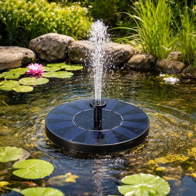 LUARO Solar fountain for pond pond garden floating pump garden 16cm