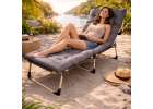 LUARO travel field bed folding business recliner 193 cm light grey 9