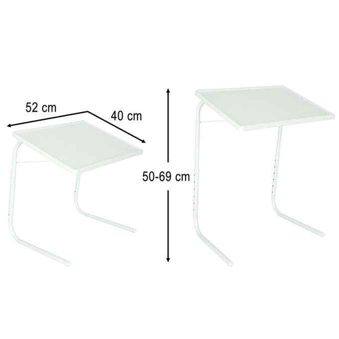 Laptop side table foldable 52x40cm white