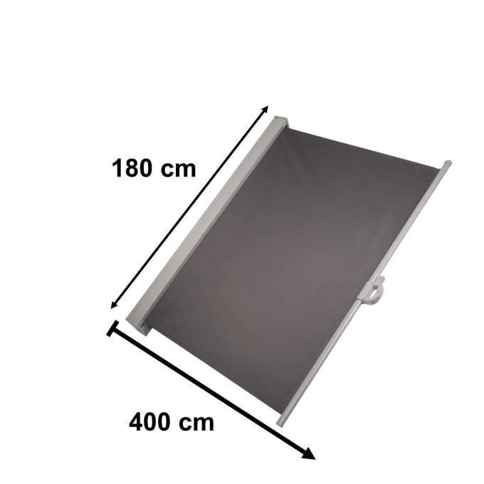 Lateral terrace awning retractable screen 180 grey