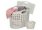 Laundry basket folding bathroom organiser grey 1