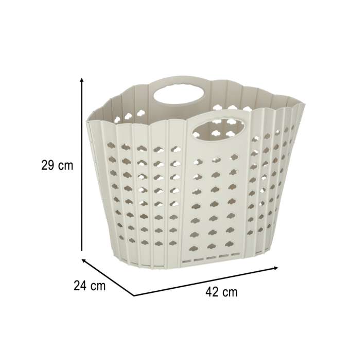 Laundry basket folding bathroom organiser grey
