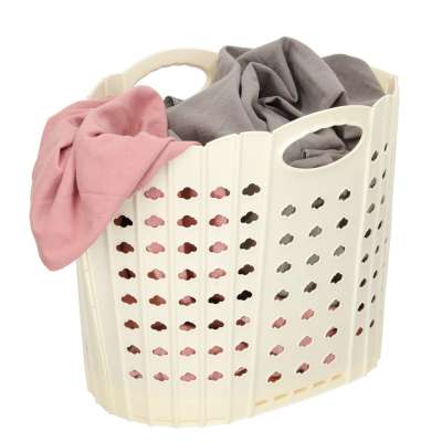 Laundry basket folding bathroom organiser white