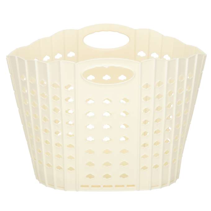 Laundry basket folding bathroom organiser white