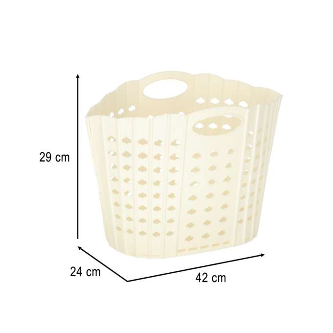 Laundry basket folding bathroom organiser white
