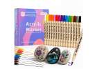 Markery akrylowe do tkanin kamieni pisaki flamastry mazaki wodoodporne DIY 48 szt. 1