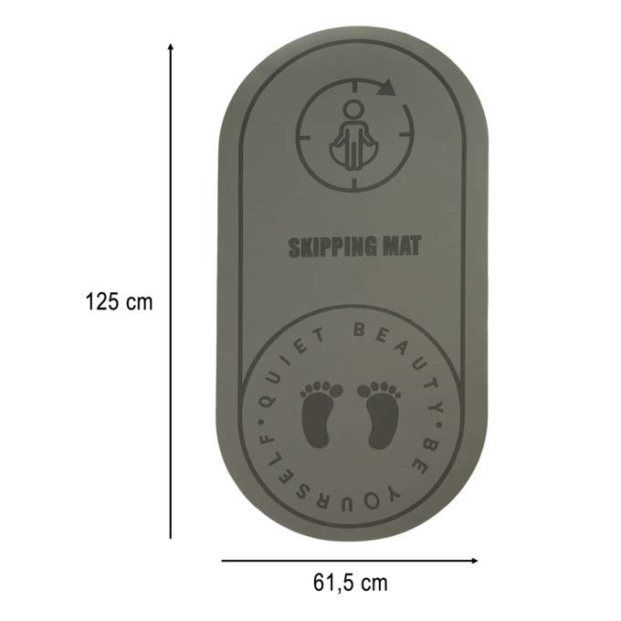 Mata do ćwiczeń jogi skakania na skakance wygłuszająca 127x63x0,6 cm czarna