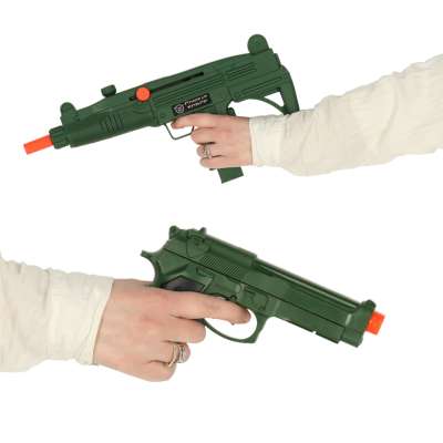 Military kit costume waistcoat rifle binoculars