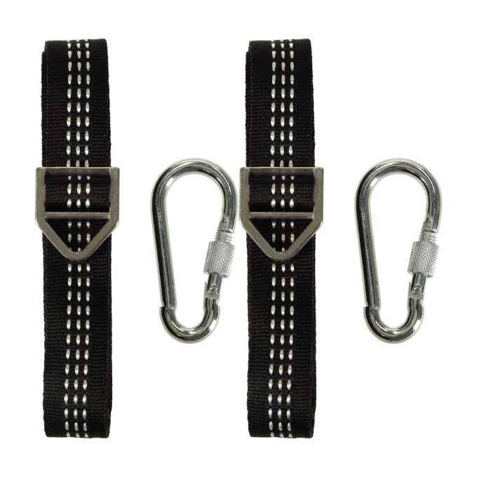 Mounting set for hammock swing strap + snap hook carabiner