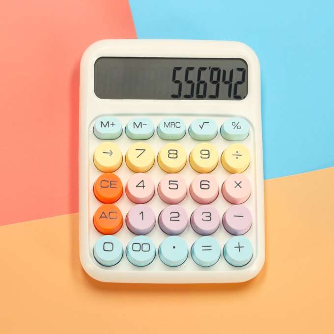 Office calculator large display round buttons