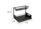 Organizer szafka półka kuchenna kosz pod zlew umywalkę wysuwana półka pojemnik 2-poziomowy metal 8
