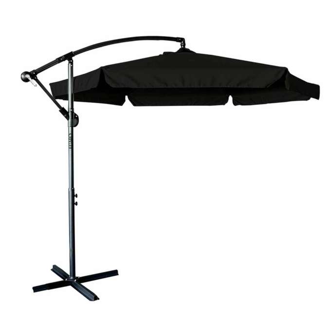 Parasol ogrodowy LUARO duży składany z wysięgnikiem 290cm czarny