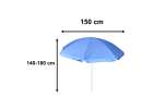 Parasol ogrodowy plażowy regulowany łamany składany UV 150cm niebieski 3