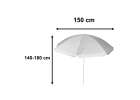 Parasol ogrodowy plażowy regulowany łamany składany UV 150cm szary 5