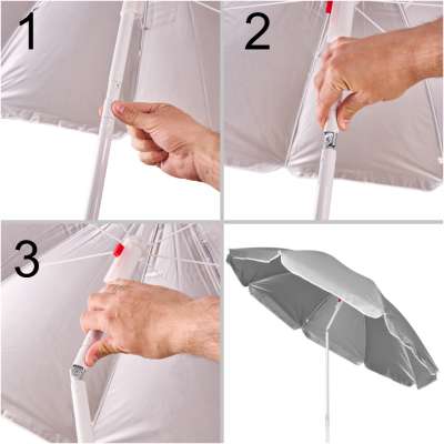 Parasol ogrodowy plażowy regulowany łamany składany UV 150cm szary