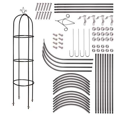 Pergola ogrodowa kolumnowa słup kolumna dzwon stojak na róże kwiaty pnące metalowa 195 cm