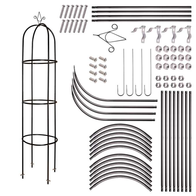 Pergola ogrodowa kolumnowa słup kolumna dzwon stojak na róże kwiaty pnące metalowa 195 cm