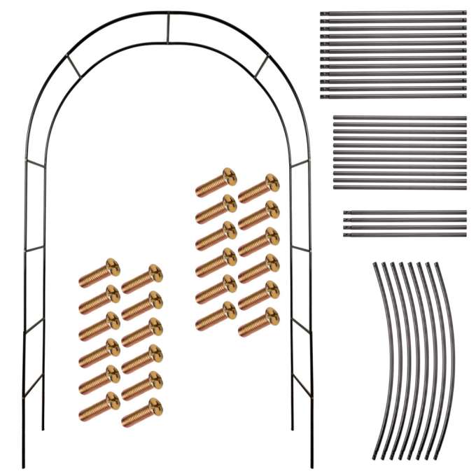 Pergola ogrodowa łuk uchwyt na róże kwiaty bluszcz pnącza metalowa 240 x 140 cm