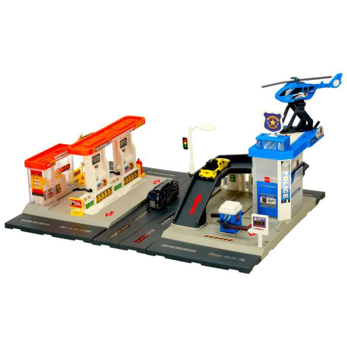 Petrol station police car park set 54el