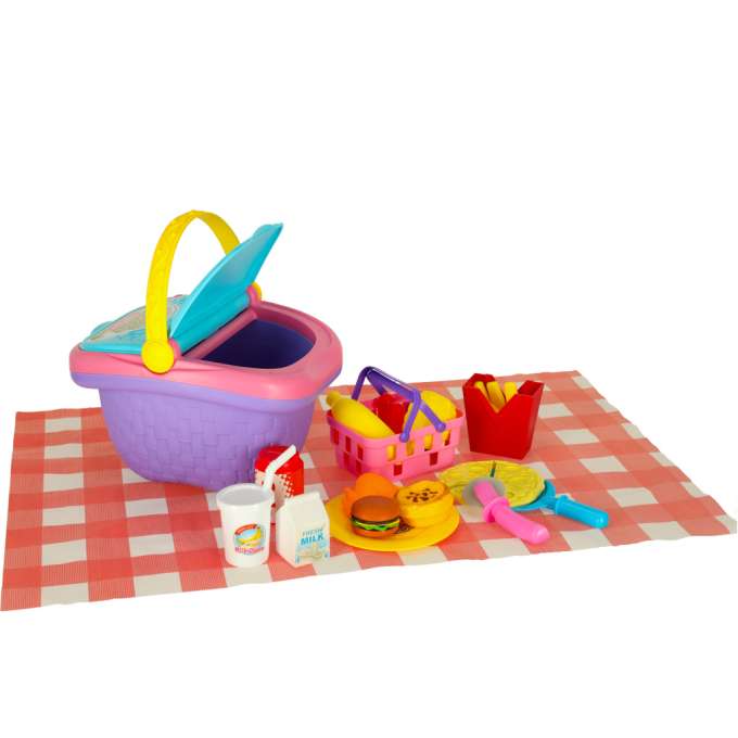 Picnic basket fast food pizza toy food