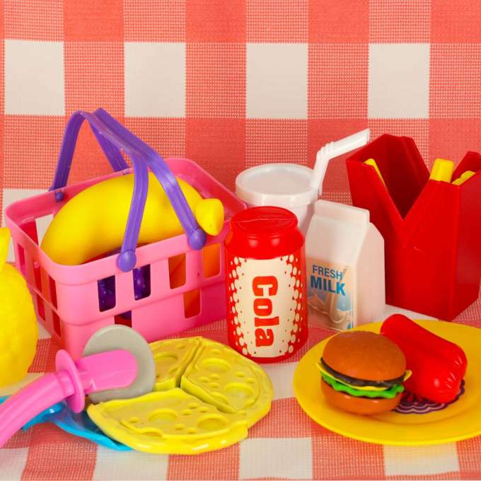 Picnic basket fast food pizza toy food