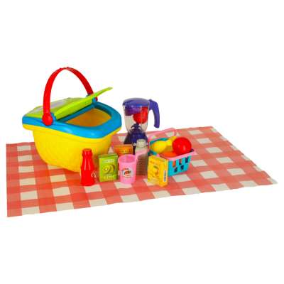 Picnic basket fruit juices drinks food provisions snacks for a picnic