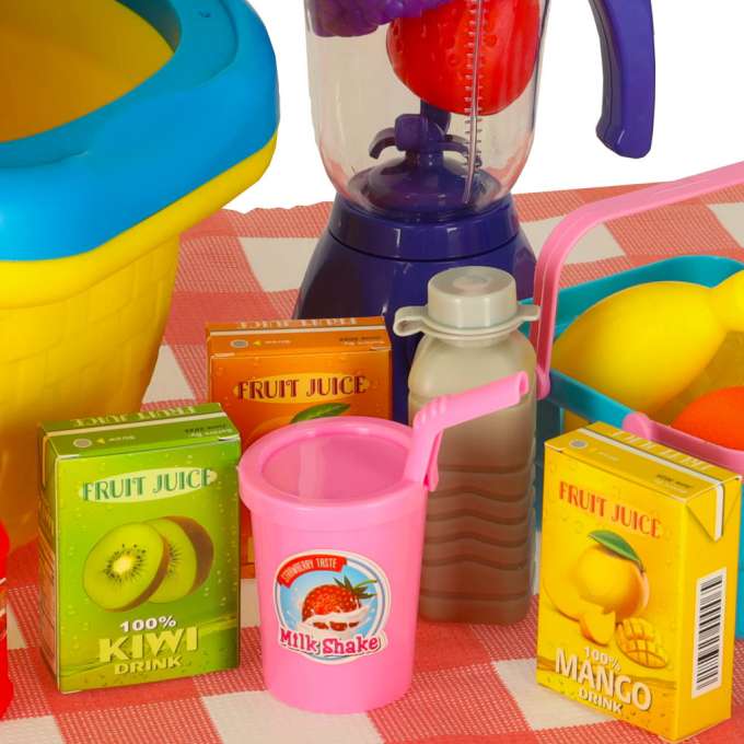 Picnic basket fruit juices drinks food provisions snacks for a picnic