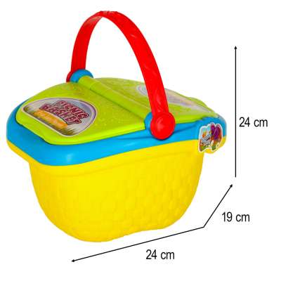 Picnic basket fruit juices drinks food provisions snacks for a picnic